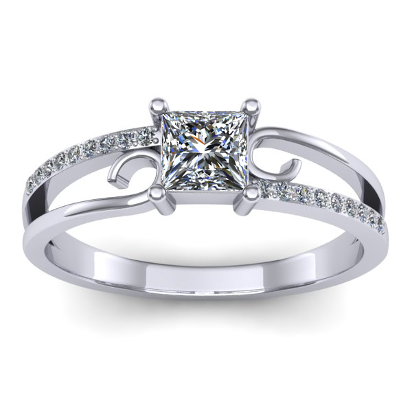 Inel de logodna cu diamant patrat