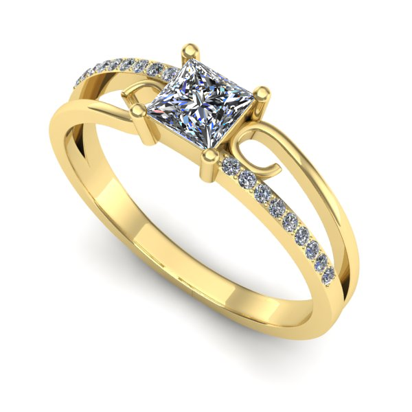 Inel de logodna din aur galben cu diamant