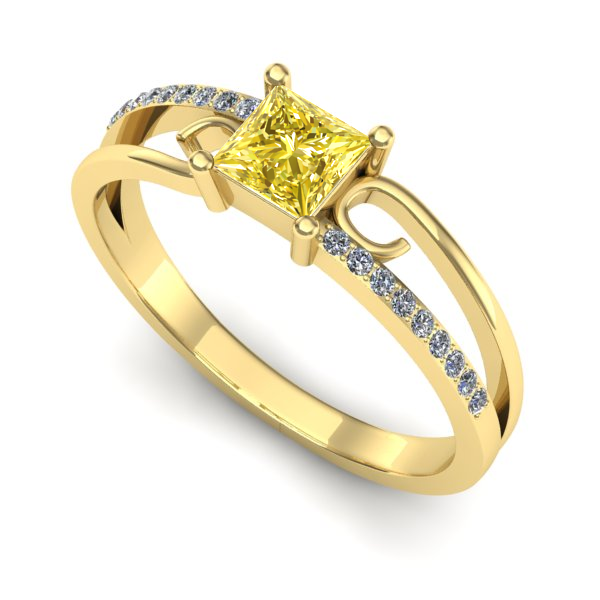 Inel din aur galben cu safir galben