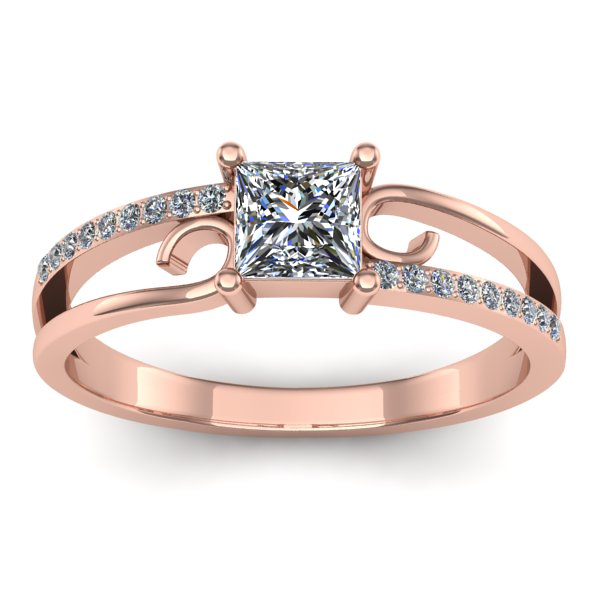 Inel logodna cu diamant patrat