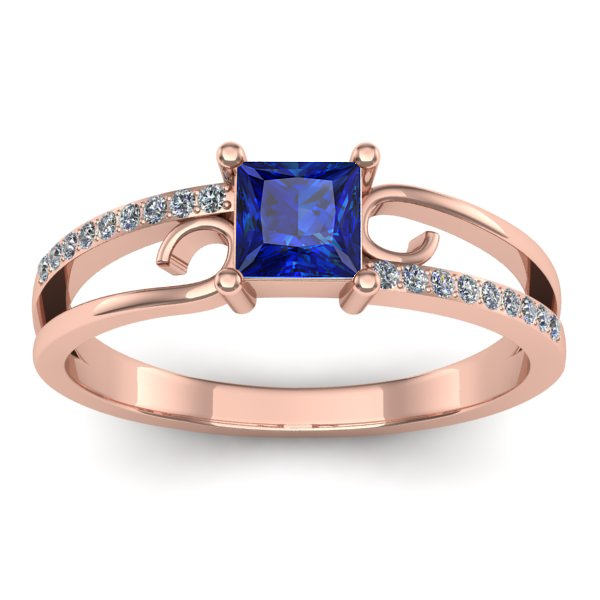 Inel de logodna cu safir patrat