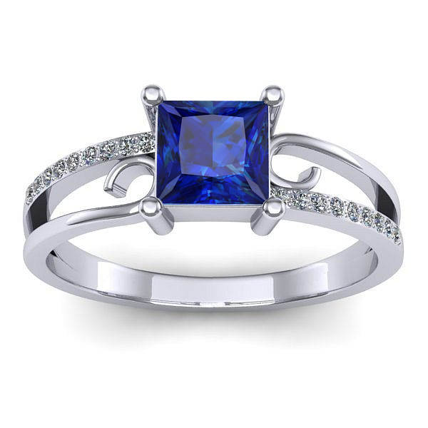 Inel de logodna cu safir patrat
