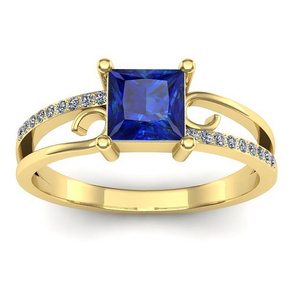 Inel de logodna cu safir patrat