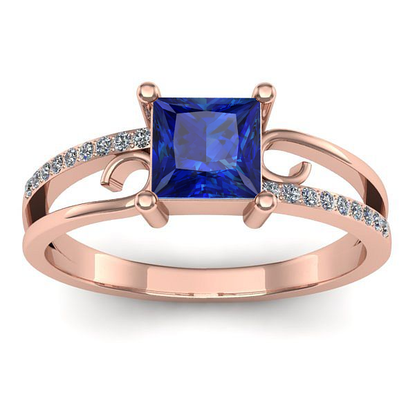 Inel logodna cu safir patrat