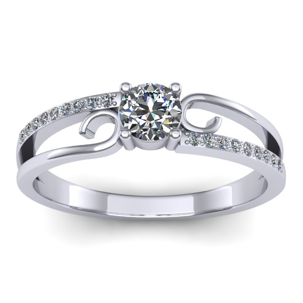 Inel logodna cu diamant rotund