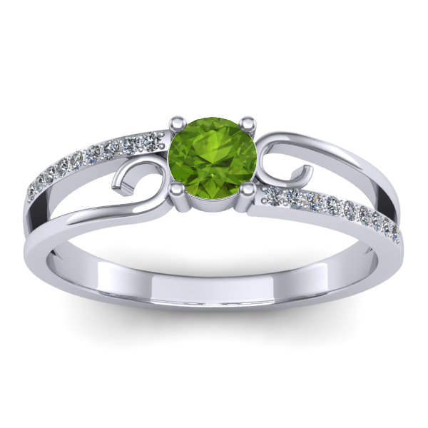 Inel logodna cu peridot rotund