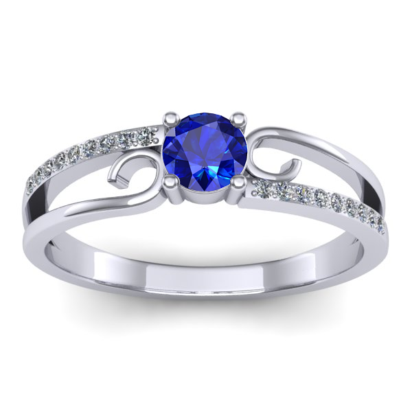 Inel de logodna cu safir rotund