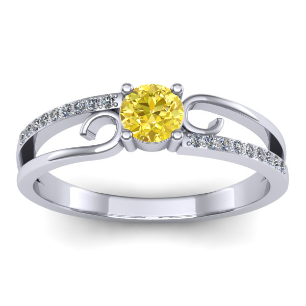 Inel de logodna cu safir galben rotund