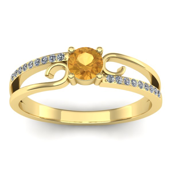Inel de logodna cu citrin rotund
