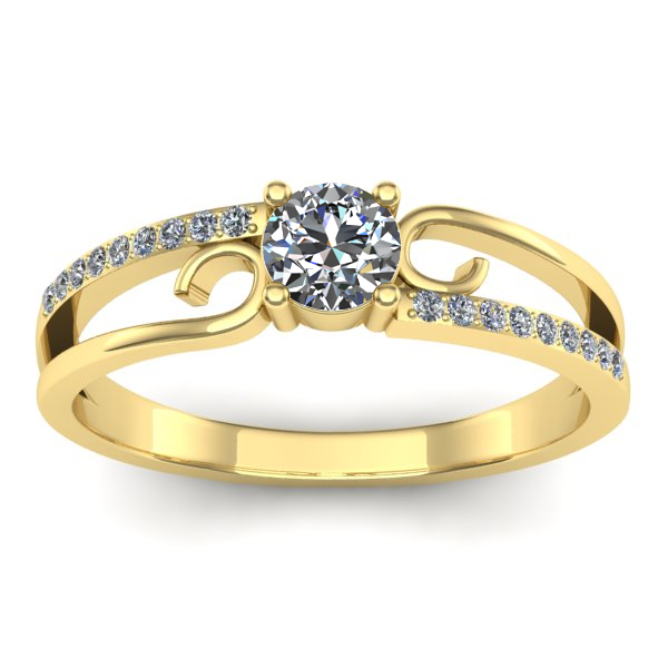 Inel logodna cu diamant rotund