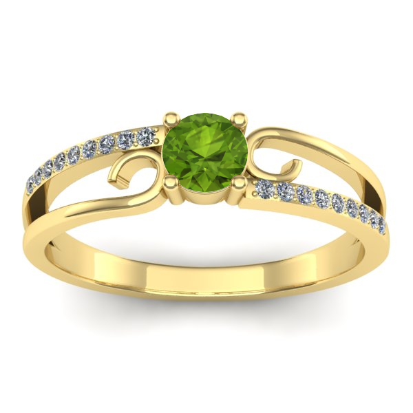 Inel de logodna cu peridot rotund