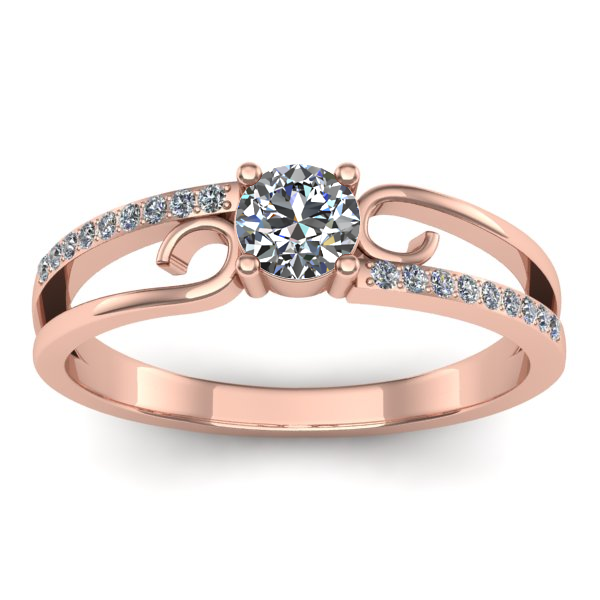 Inel cu diamant rotund