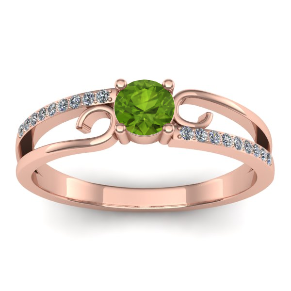 Inel logodna cu peridot rotund