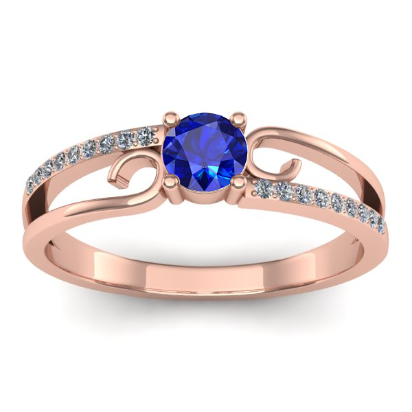 Inel logodna cu safir rotund