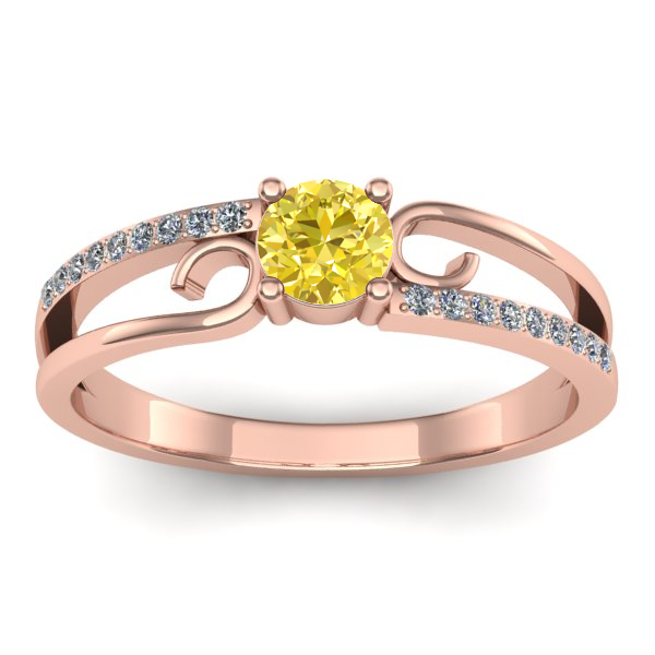 Inel de logodna cu safir galben rotund