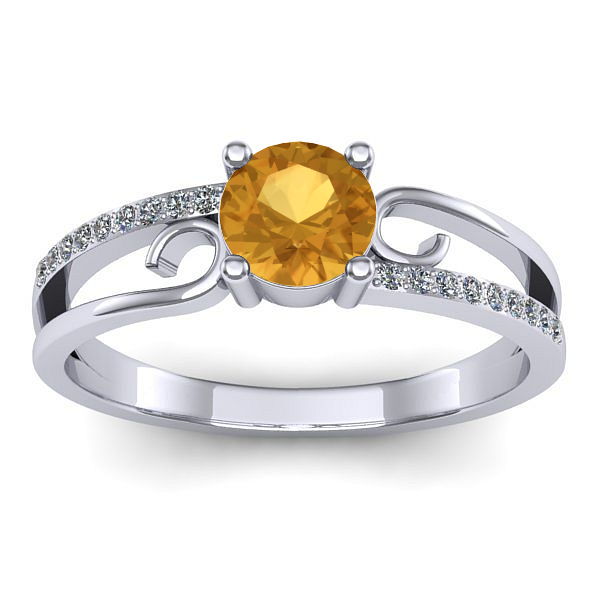 Inel de logodna cu citrin rotund