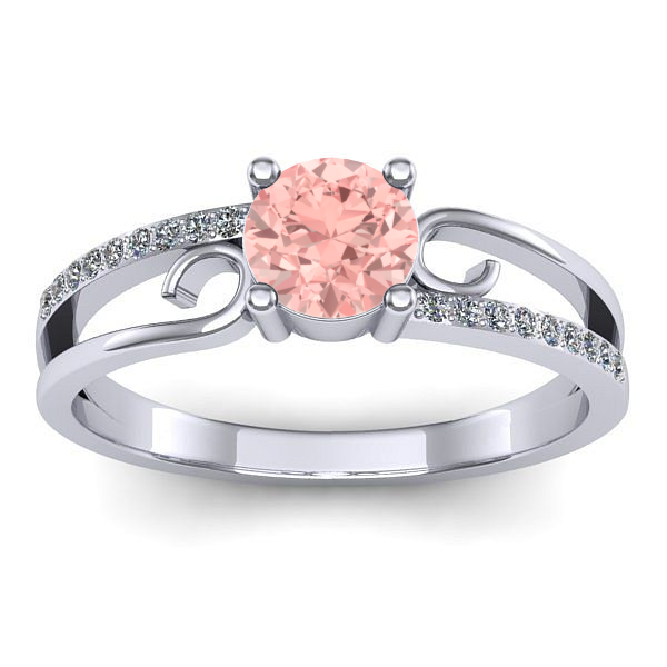 Inel cu diamant de laborator roz rotund