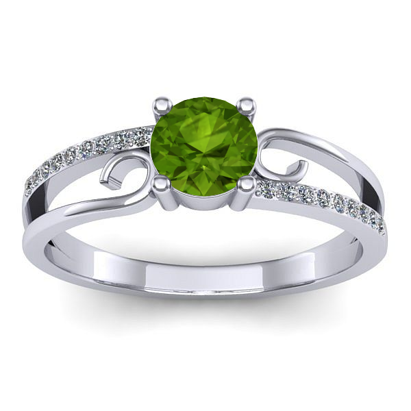 Inel logodna cu peridot rotund