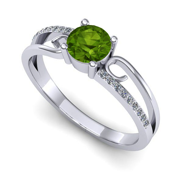 Inel din aur alb cu peridot