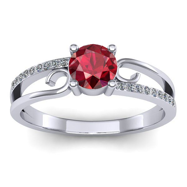 Inel cu rubin rotund