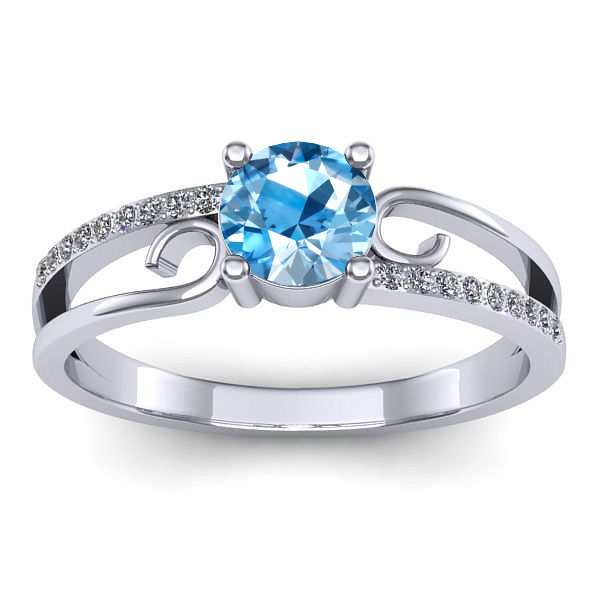 Inel logodna cu topaz blue rotund
