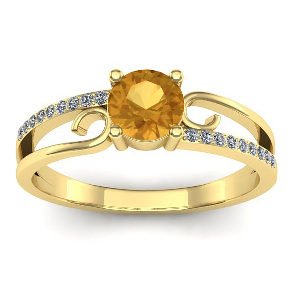 Inel de logodna cu citrin rotund