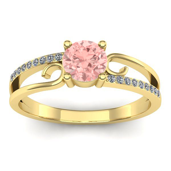 Inel logodna cu diamant de laborator roz rotund