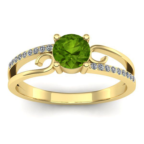 Inel logodna cu peridot rotund