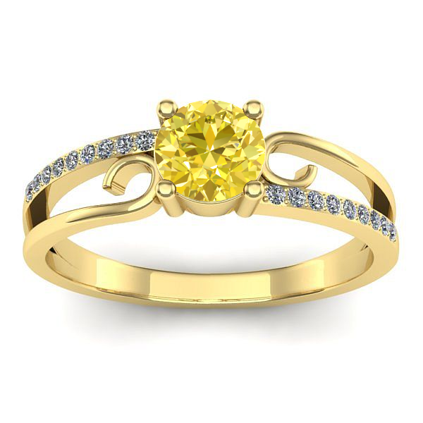 Inel cu safir galben rotund