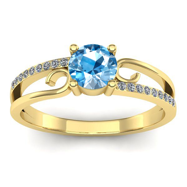 Inel logodna cu topaz blue rotund