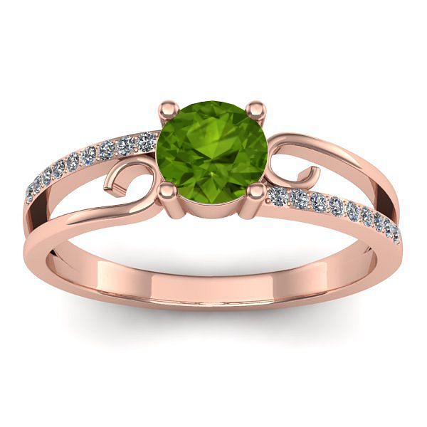 Inel cu peridot rotund