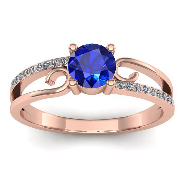 Inel cu safir rotund