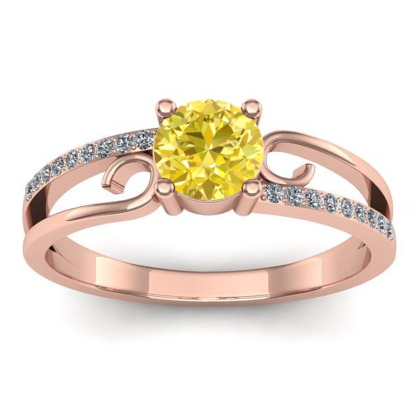 Inel logodna cu safir galben rotund