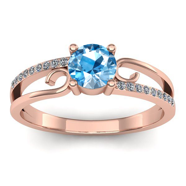 Inel de logodna cu topaz blue rotund