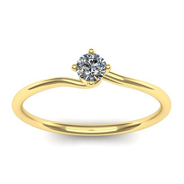 Inel cu diamant rotund