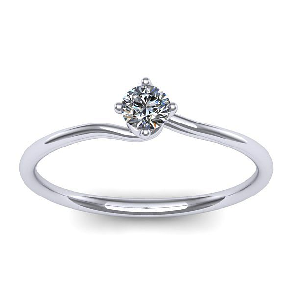 Inel logodna cu diamant rotund