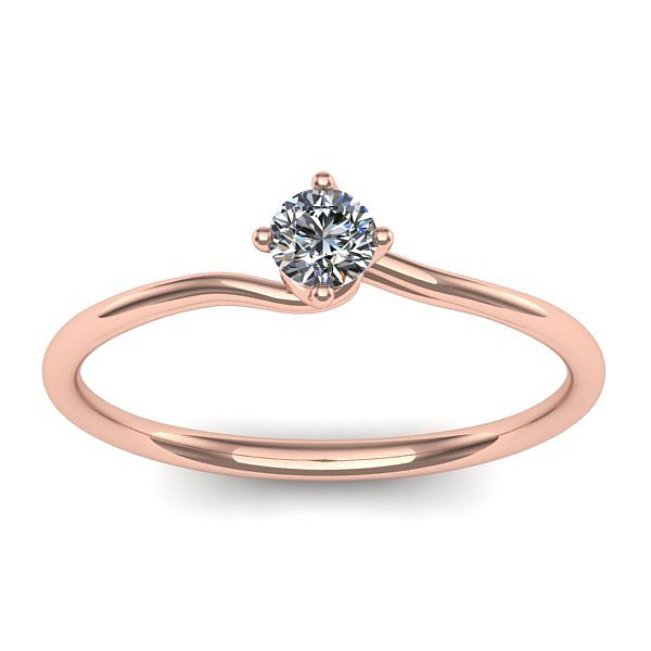 Inel cu diamant rotund