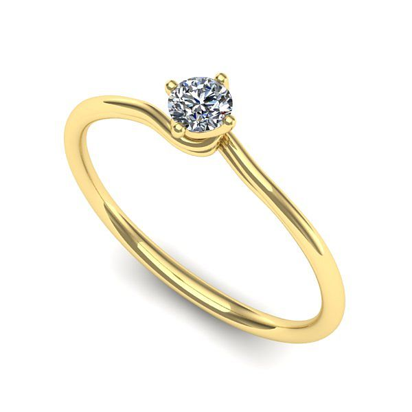 Inel logodna din aur galben cu diamant