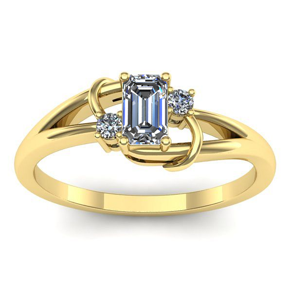 Inel de logodna cu diamant emerald cut