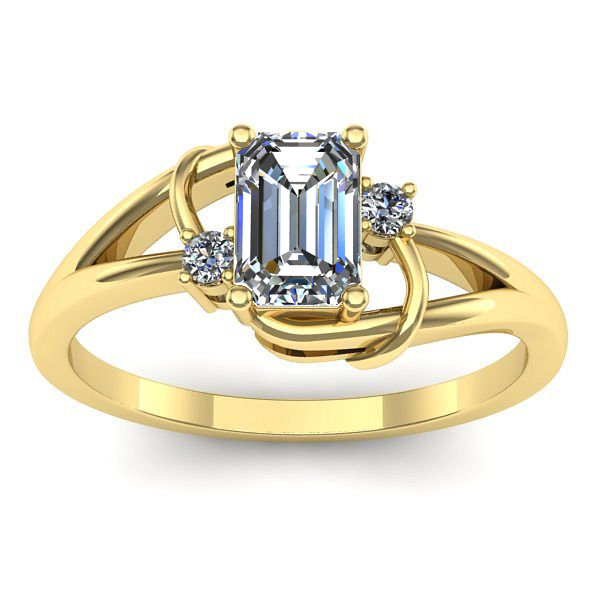 Inel de logodna cu diamant emerald cut