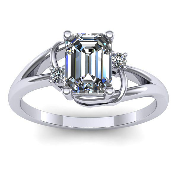 Inel de logodna cu diamant emerald cut