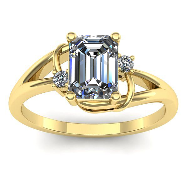 Inel de logodna cu diamant emerald cut
