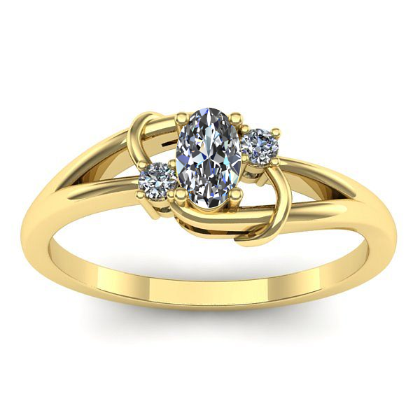Inel logodna cu diamant natural oval