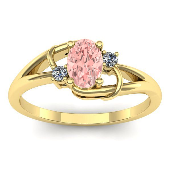Inel de logodna cu diamant de laborator roz oval