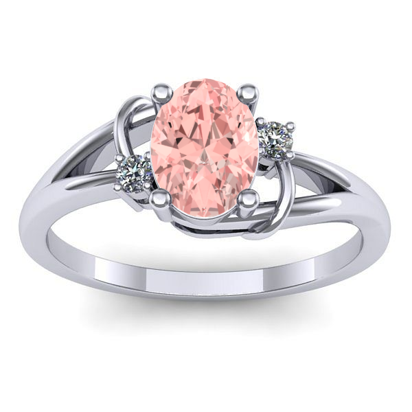 Inel cu diamant de laborator roz oval