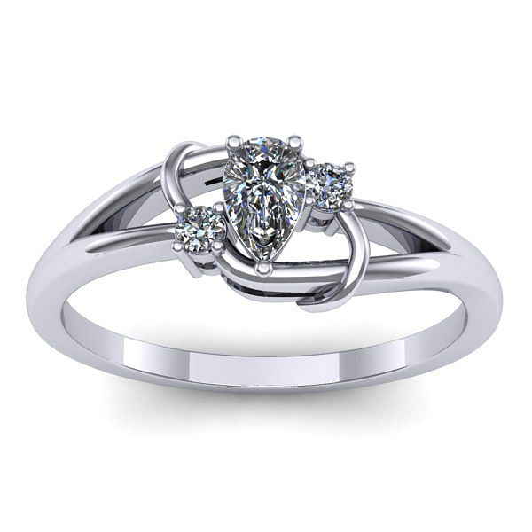 Inel logodna cu diamant pear