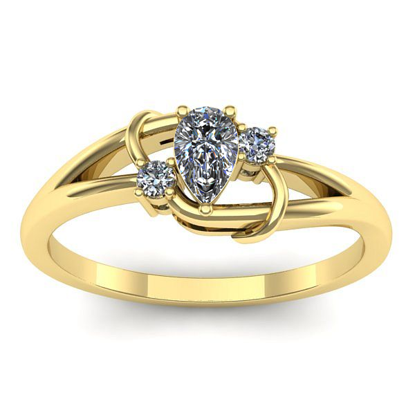 Inel logodna cu diamant pear