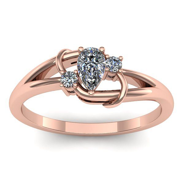 Inel logodna cu diamant pear