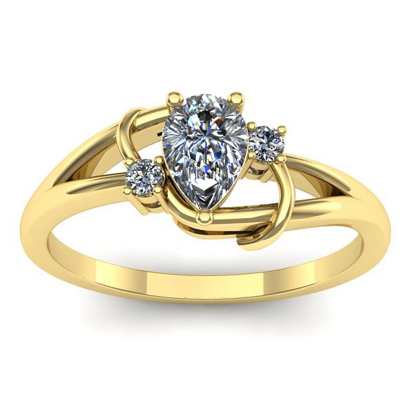 Inel logodna cu diamant pear