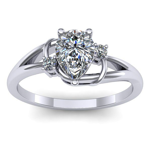 Inel logodna cu diamant pear